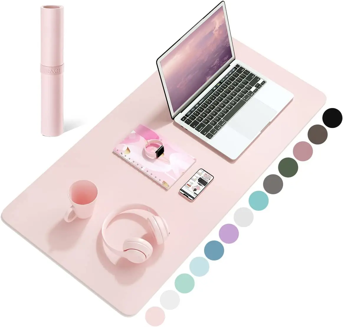 Pc Gaming Pink - デスクマット、防水PVC製、レザー調、デスク保護カバー、ピンク、大判、パソコン用、ノートパソコン用、滑り止め、ゲーミングキーボードマット。